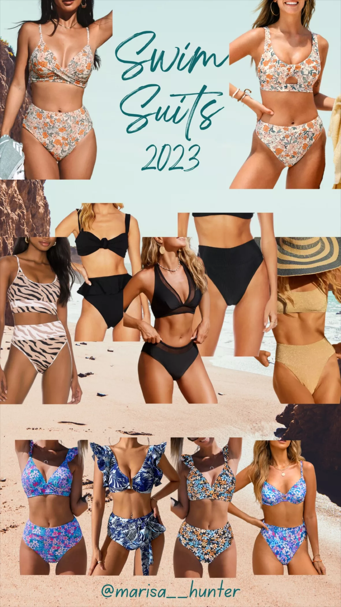Women's CUPSHE V-Neck Tropical Print High Waisted Bikini Set