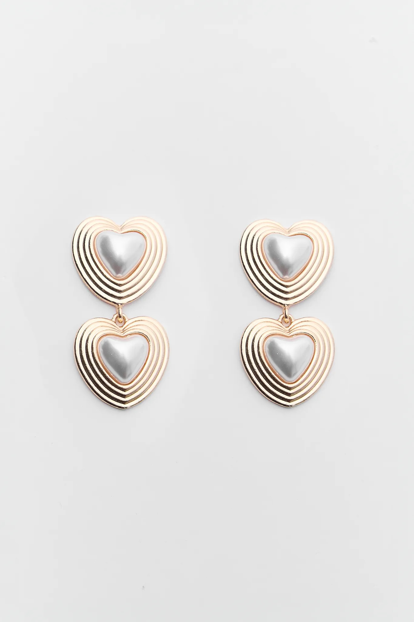 Valentina Gold Heart Drop Earrings | Avara