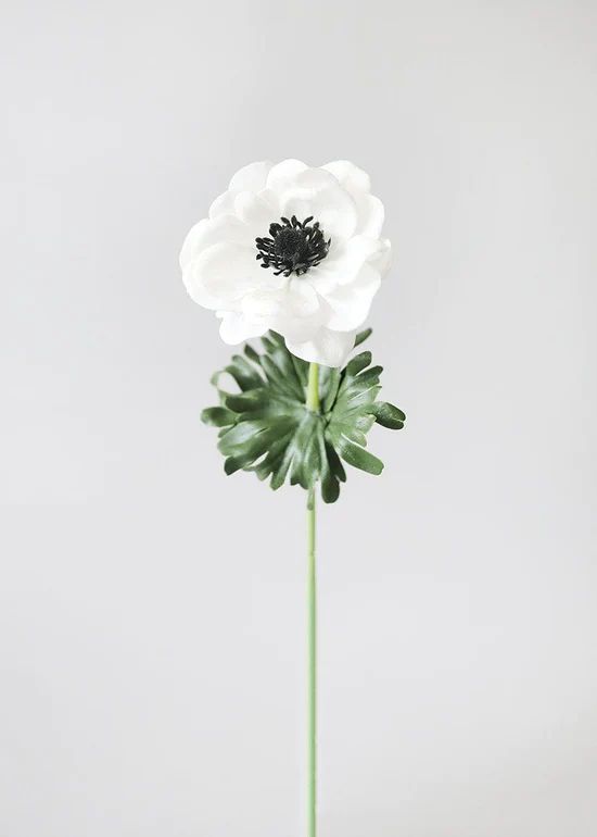 Real Touch White Anemone Flower - 14 | Afloral (US)