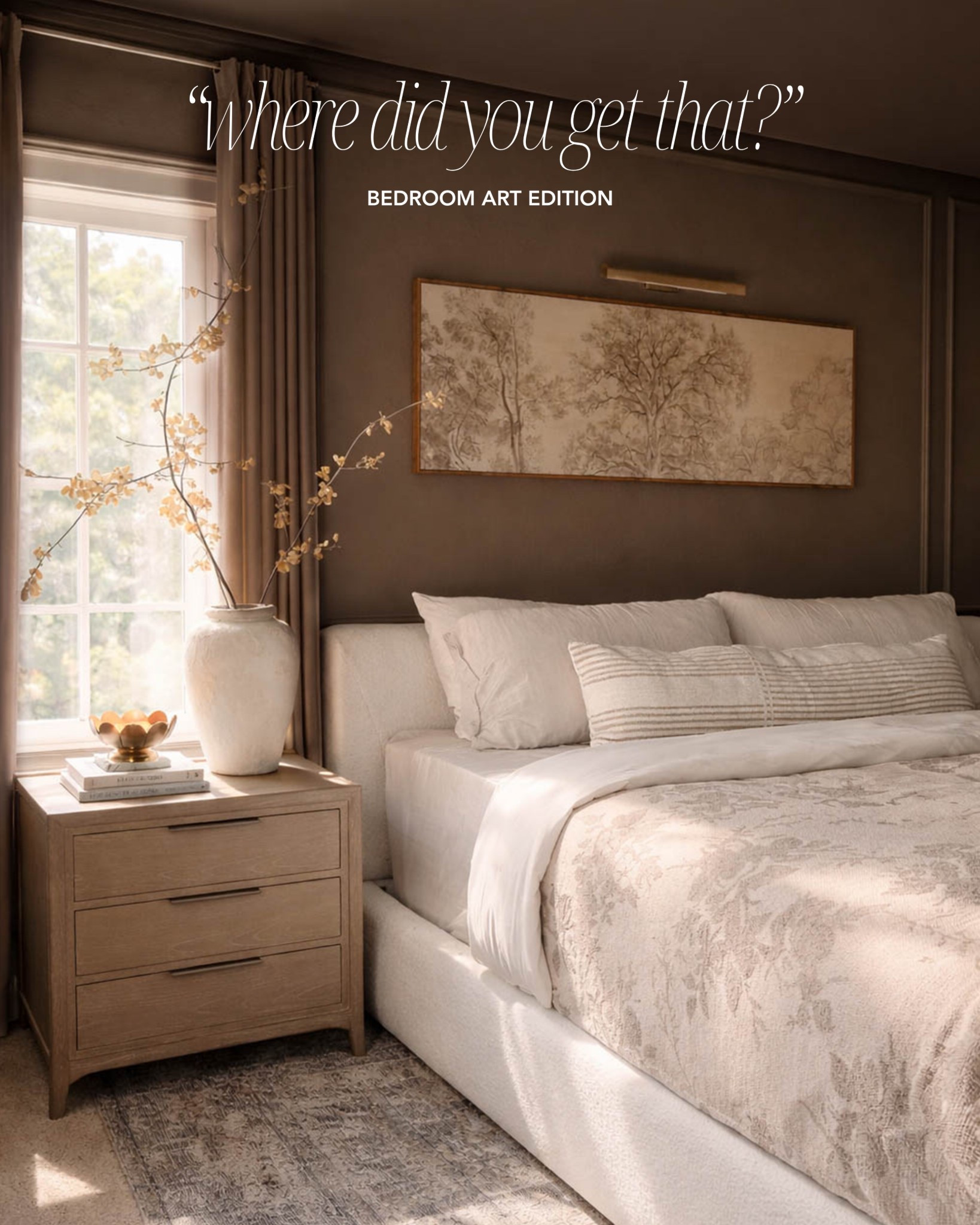 it’s always the piece you don’t expect… that ends up making the whole room

art is what gives a space its mood
soft, layered, a little collected over time

this is the kind of detail that makes people ask

#bedroominspo #neutralhome #interiorstyling #modernbedroom #homedecor

bedroom design, neutral interiors, wall art ideas, cozy bedroom, organic modern, warm tones, home styling, layered textures, elevated spaces, timeless decor, interior inspo, moody neutrals, bedroom details, soft aesthetic, home inspiration

#LTKHome