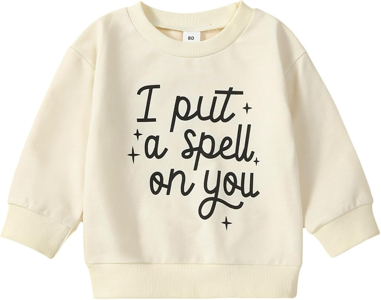 Toddler Kids Sweatshirts Halloween Outfits Letter Print Long Sleeve Shirt Crewneck Pullover Fall ... | Amazon (US)