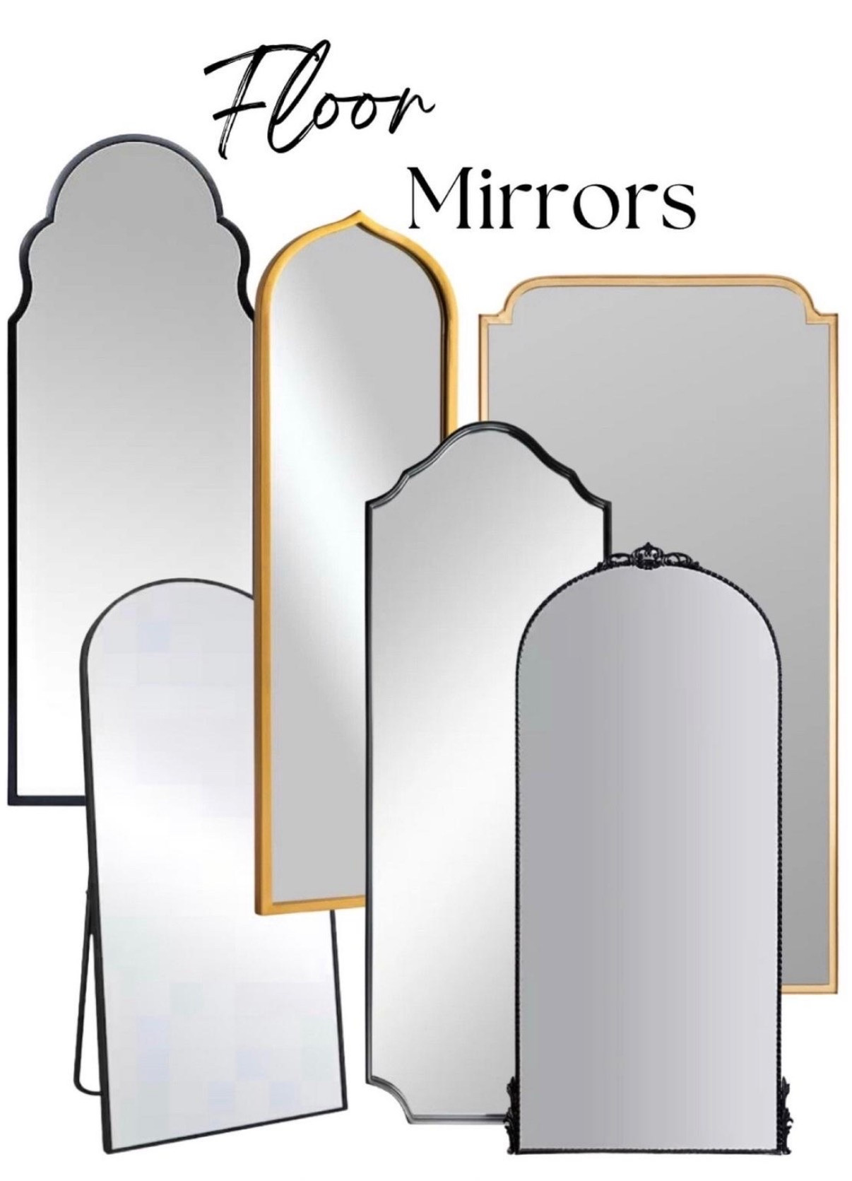 Floor Length Mirrors

Antok Full Length Mirror, 76"x34" Floor Mirror Freestanding, Arched Floor Standing Large Mirror Full Body Mirrors with Stand for Bedroom, Hanging Mounted Mirrors for Living Room, Gold

Sweetcrispy 64"x21" Arched Full Length Mirror, Standing or Leaning Full Body Mirror with Aluminum Alloy Thin Frame, Suitable for Bedroom or Cloakroom,Gold

#entryway #wallmirror #mirror #floormirror #standupmirror #mirrors #entrywaymirror #vanitymirror #selfiemirror #livingroom #bedroom #bathroommirror #bathroom

Maria Metal Black Arch Full Length Mirror

Black Metal Ornate Arch Large Mirror

70 in. H x 30 in. W Classic Arched Black Aluminum Alloy Framed Full Length Mirror Standing Floor Mirror

Calne Arch Floor Mirror

Lilith Arch Metal Floor Mirror

Abner Asymmetrical Metal Floor Mirror


#LTKstyletip #LTKFind #LTKGiftGuide #LTKFamily

#LTKU #LTKHome #LTKselfcare
