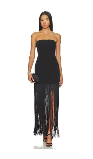 MORE TO COME Marissa Fringe Dress in Black. - size XS | Revolve Clothing (Global)