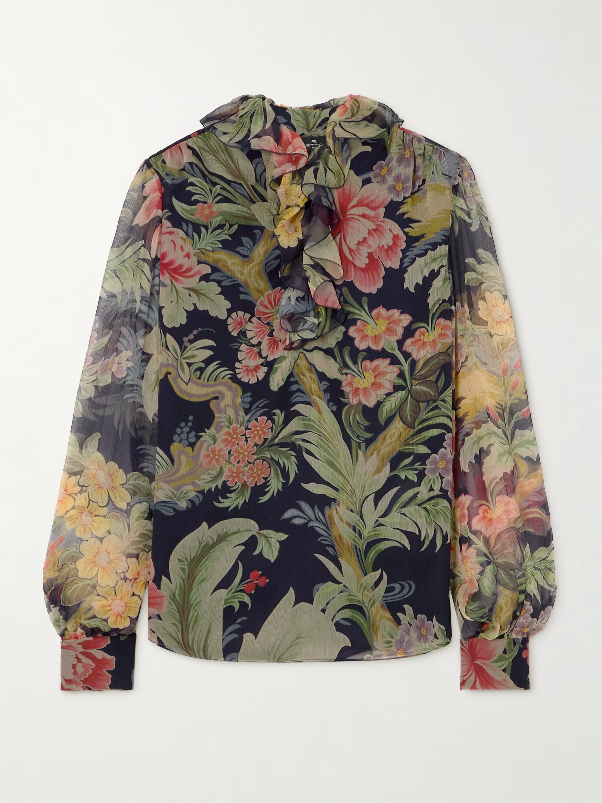 Floral-print silk-crepon blouse | NET-A-PORTER (US)