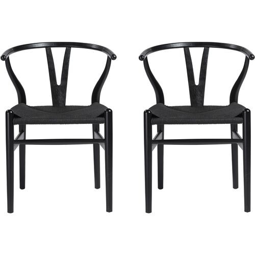 Set of 2 Nina Side Chairs - Black | Dining Chairs, Accent Chairs - Comfortable, Durable | One Kings Lane
