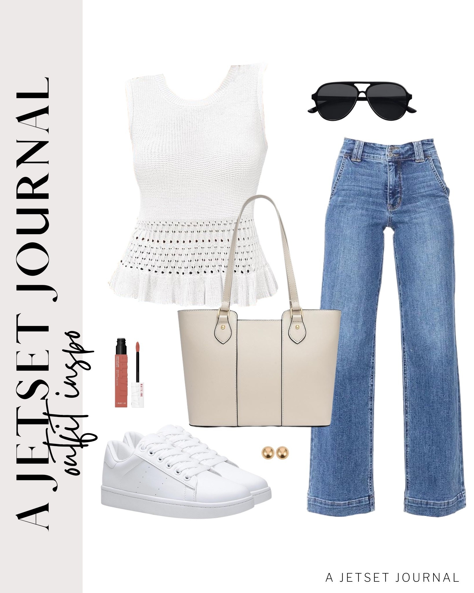 A cute crochet top and wide leg jeans, with the right accessories, will make you look put together! knit top, cute tote bag, maybelline super stay lipstick, wide leg jeans, affordable style, ways to style, shoe inspo, shoe crush, amazon finds, affordable look, transitional style, beauty must have, trendy style, fashion accessories

#LTKU #LTKSeasonal #LTKStyleTip