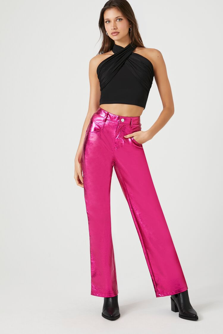 Metallic Wide-Leg Pants | Forever 21 (US)