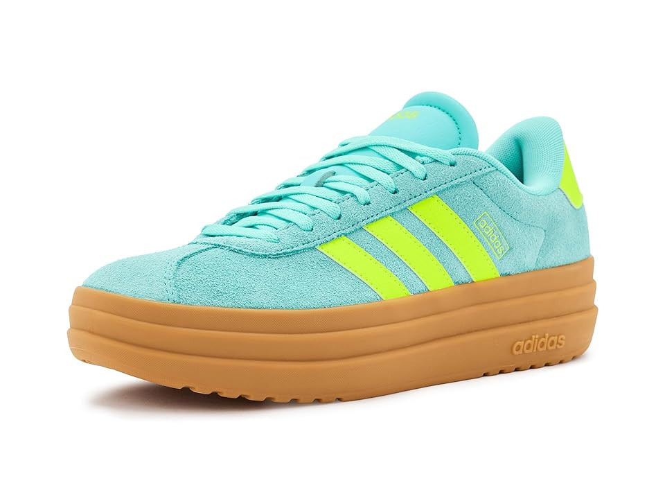 adidas VL Court Bold Women's Tennis Shoes Flash Aqua/Lucid Lemon/Gum : 9.5 B - Medium, Synthetic | Zappos