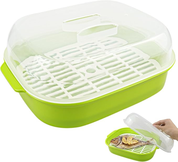Microwave Steamer Kitchen Microwave Cooker Plastic Vegetable Steamer with Lid, Steamer for Vegeta... | Amazon (US)