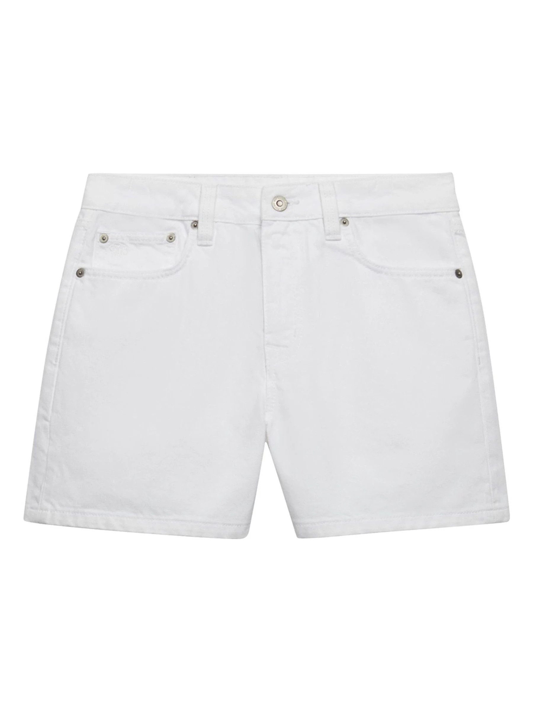 Superdry Superdry White Mid Rise Denim Shorts | Next US