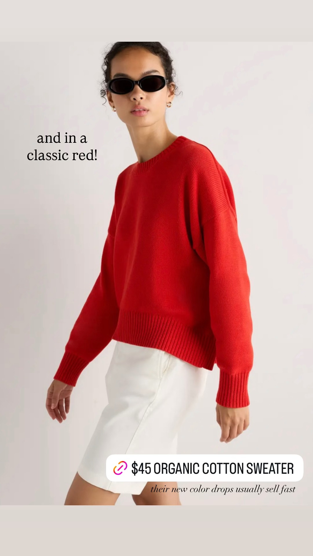 100% cotton sweater now comes in yellow + red!! I size up 1 to a medium for a relaxed fit

#LTKSaleAlert