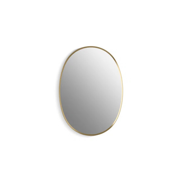 K-35571-BGL Verdera 24 in x 34 in Oval Framed Medicine Cabinet, Surface Mount or Recessed | Wayfair North America
