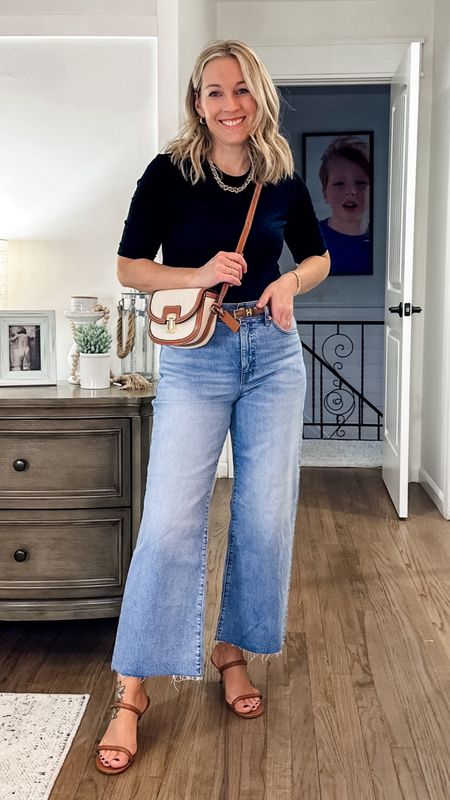 Medium bodysuit, true to size jeans; NOT petite! I got a half size up in the heels. If these exact jeans are sold out, I linked two nearly identical, that I actually have! 

#LTKmidsize #LTKstyletip #LTKfindsunder50