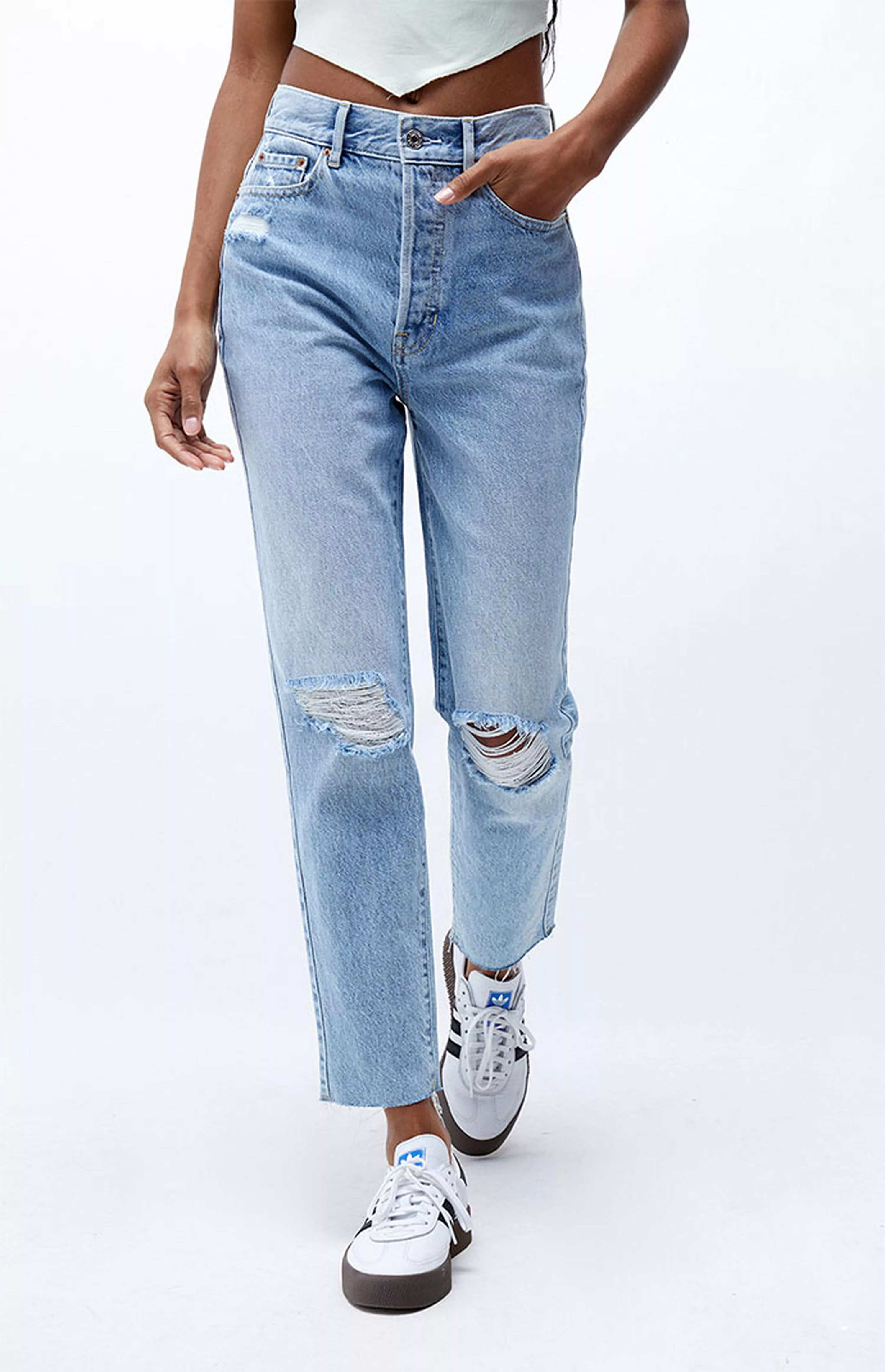 PacSun Light Blue Ultra High Waisted Slim Fit Jeans