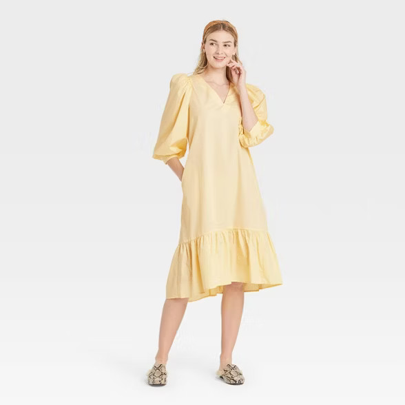 Women's Long Sleeve Ruffle Hem Dress - A New Day™ | Target