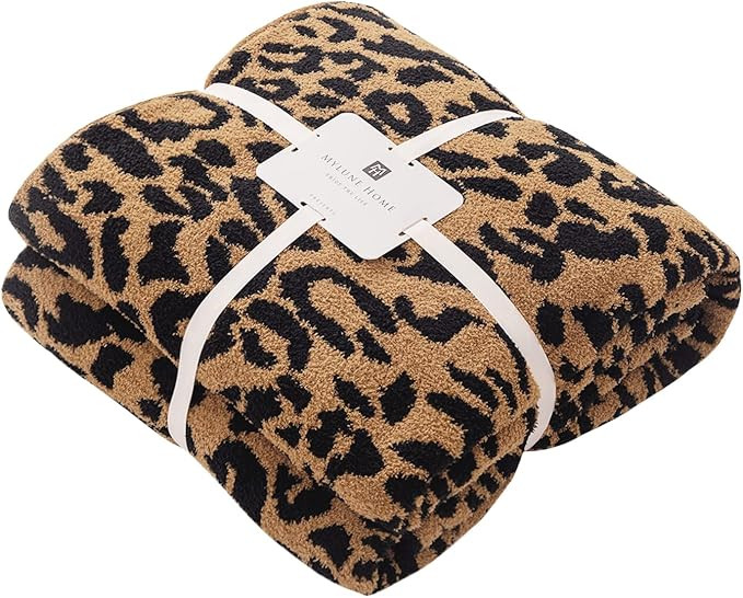 MH MYLUNE HOME Micro Plush Leopard Blanket (51x63 inches, Brown) Ultra Soft & Warm Reversible Leo... | Amazon (US)