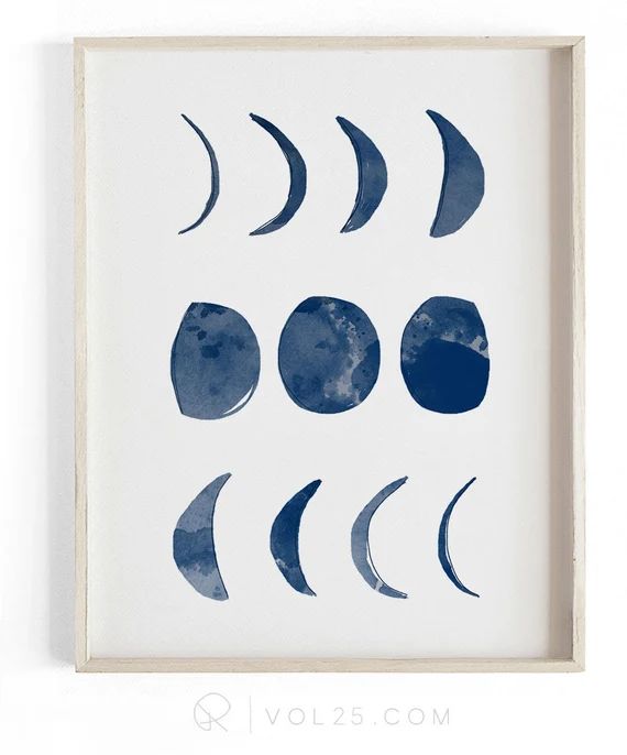 Moon Phases - Moroccan illustration. Beautifully textured cotton canvas art print. Large scale art | Etsy (US)