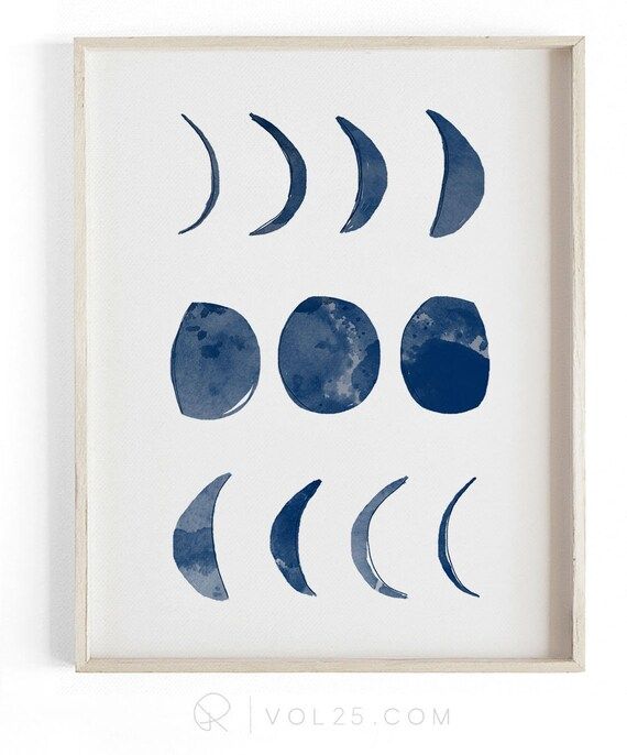 Moon Phases - Moroccan illustration. Beautifully textured cotton canvas art print. Large scale art | Etsy (US)