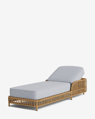 Glenwood Outdoor Chaise Sunbrella Performance Ticking Stripe/Sand Sunbrella Performance Ticking Stripe | McGee & Co. (US)