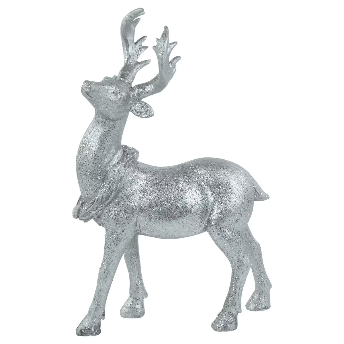 Northlight Standing Glitter Reindeer Decoration - 10.75" - Silver | Target