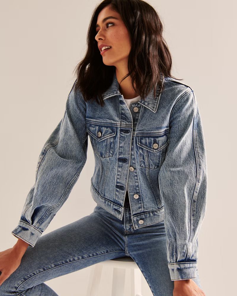 Women's 80s Denim Jacket | Women's Coats & Jackets | Abercrombie.com | Abercrombie & Fitch (US)