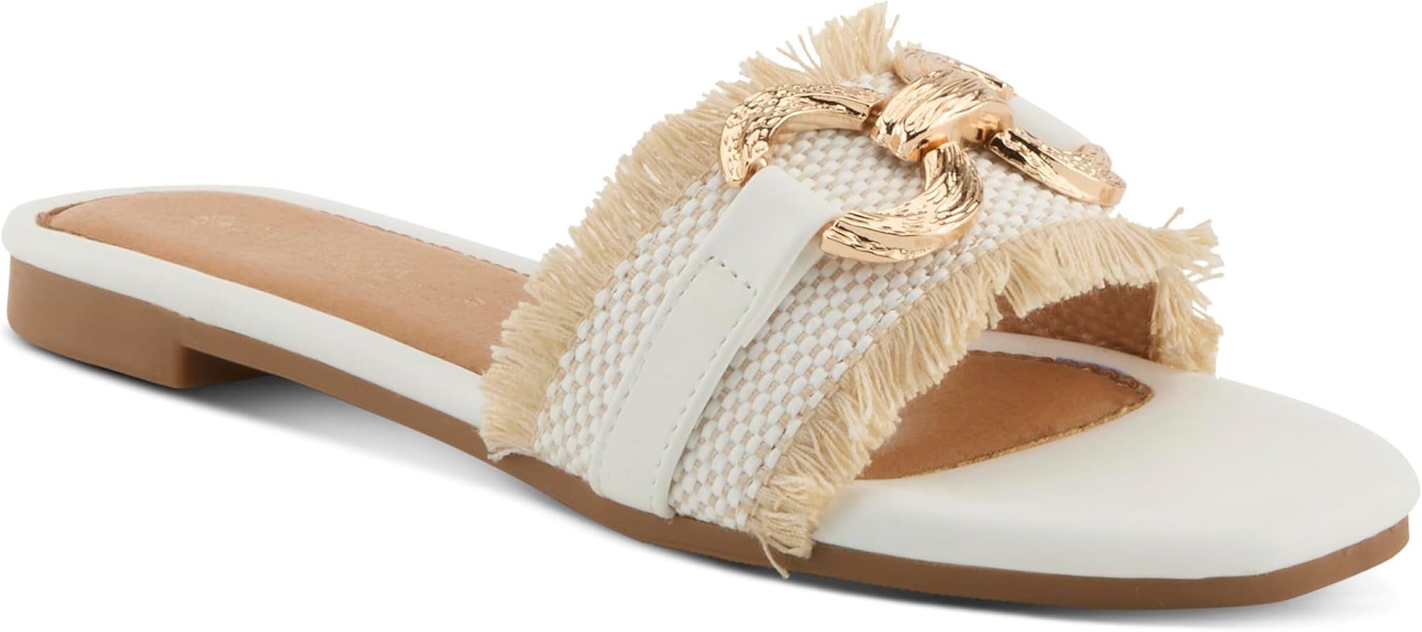 PATRIZIA Women's LAMIYAH Slide Sandals - Woven Upper with Gold Bit Accent, Flexible Outsole, All-... | Amazon (US)