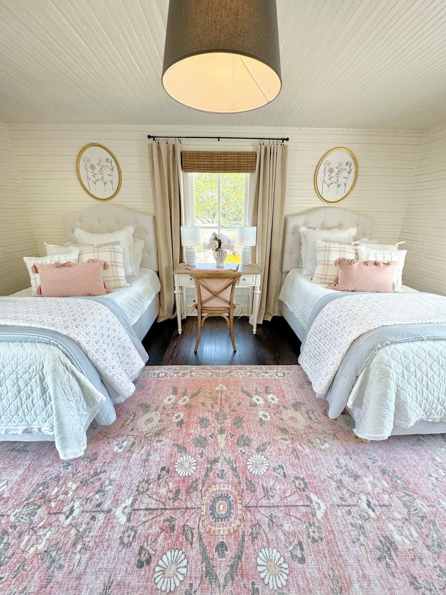 This stunning Eloise rug will launch at @Walmart on 7/18 along with our other colorful washable rugs! #walmartpartner The Rebecca quilt seen here (the top quilt) will actually be launching on 7/23…sorry, they got delayed a little bit! I still have to show you the bathroom set that matches this collection! Everything else from the beds, bedding, pillows, wall art, curtains, lamps and desk are all from Walmart!! #walmarthome 

#LTKSeasonal #LTKHome