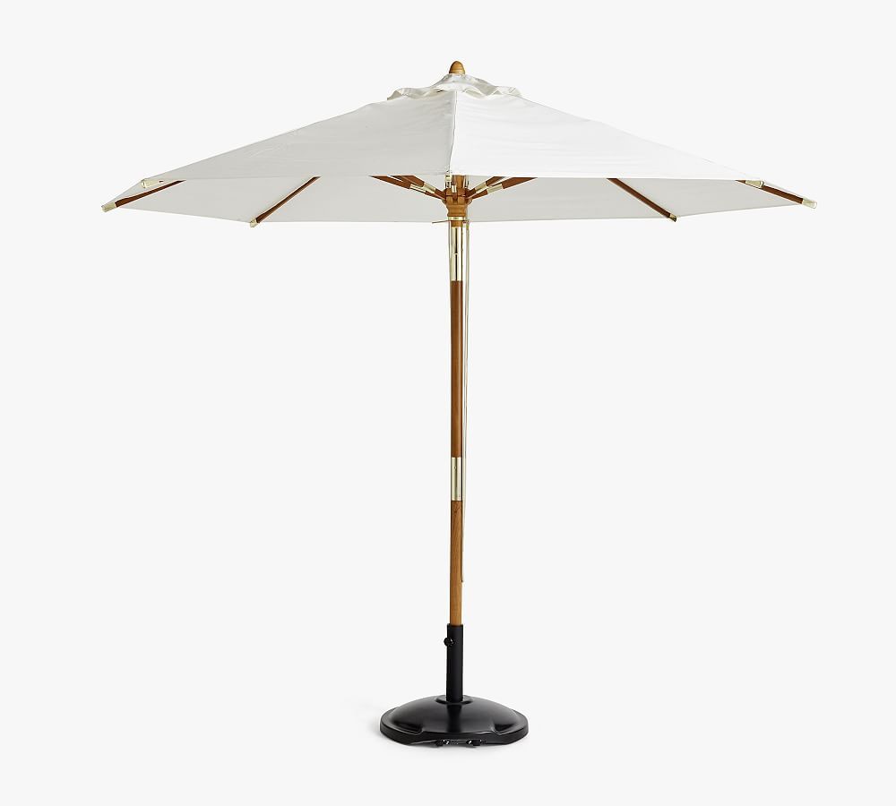 Premium 9' Round Outdoor Patio Umbrella – Teak Tilt Frame​ | Pottery Barn (US)