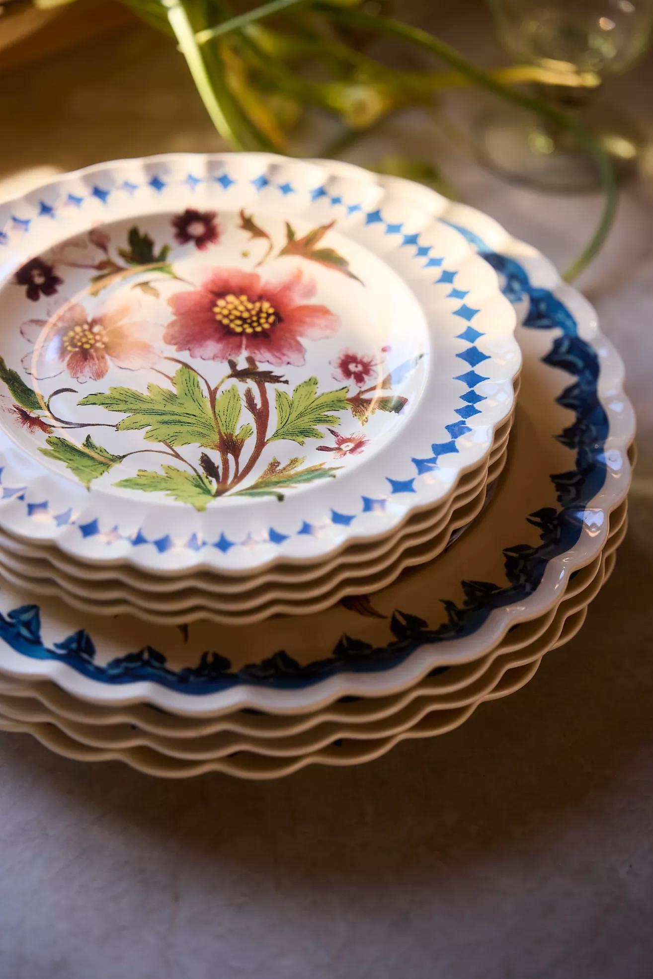 Autumnal Floral Stoneware Side Plate | Anthropologie (US)