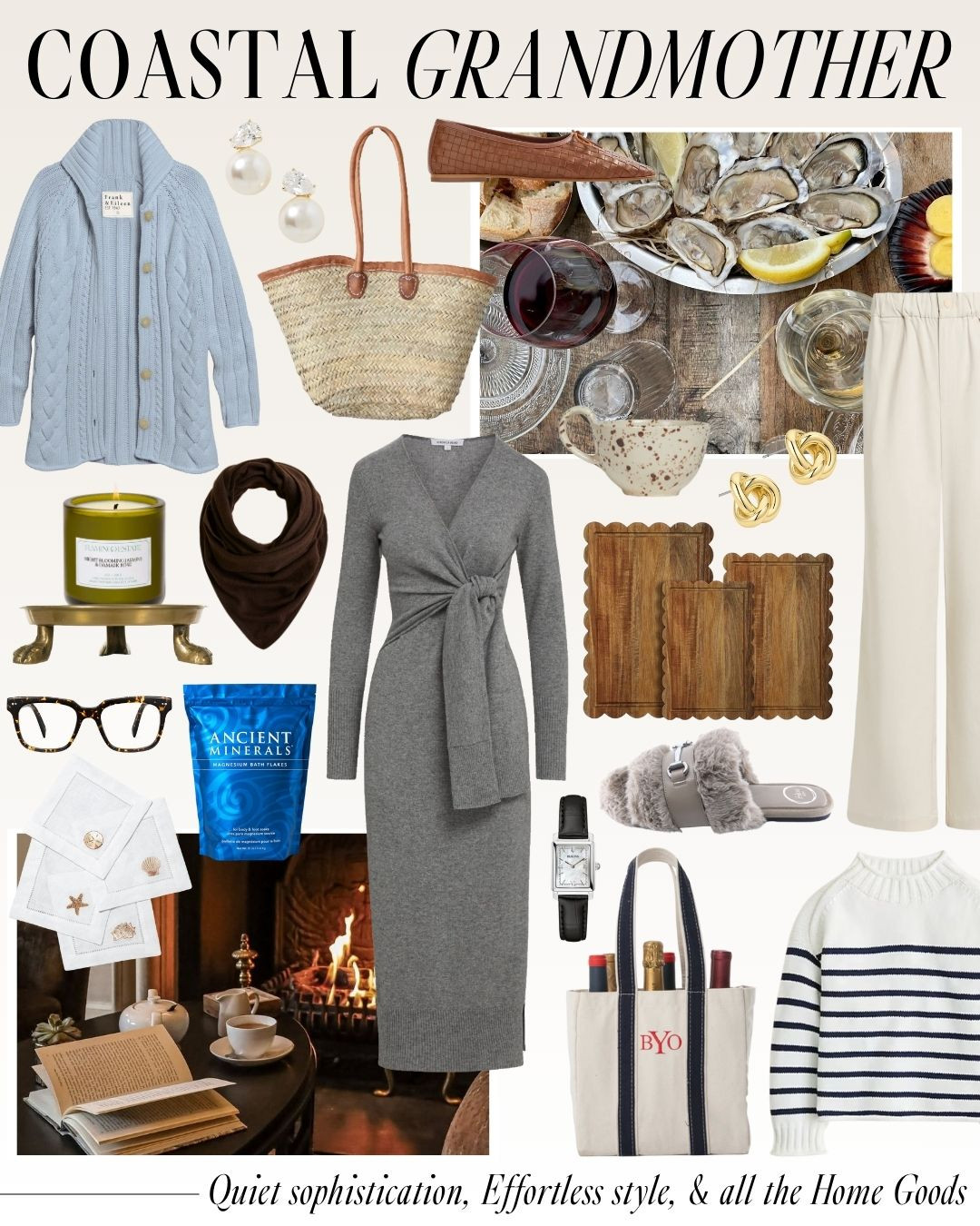 Coastal Grandmother 🤍🌊

Soft layers, sandy neutrals, and effortless coastal touches—this edit brings the Coastal Grandmother look to life. From a cozy spa night at home to a breezy coastal walk (hot chocolate in hand) and a warm winter dinner with friends, these head-to-toe looks and home details are all about calm, comfort, and timeless style.

Save this post for coastal-inspired outfit and home inspiration, and tap to shop each piece that creates that relaxed, collected feeling. ✨

#LTKStyle #CoastalGrandmother #CoastalStyle #TimelessStyle #NeutralStyle #CozyLiving #CoastalHome #EverydayElegance #LTKFinds 

 

#LTKootd #LTKOver40