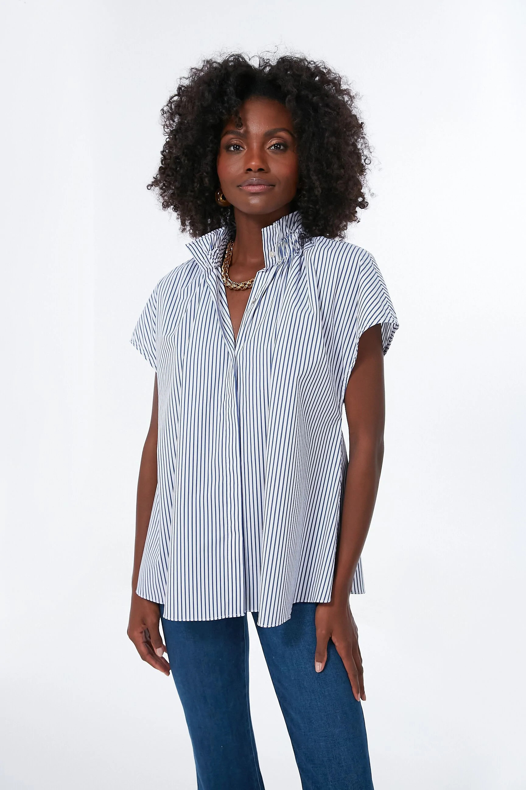 Blue Stripe Rae Blouse | Tuckernuck (US)
