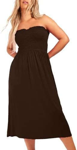 NetSetUK Women's Strapless Sheering Boob Tube Gather Oversized Plus Size Elasticated Bust Bandeau... | Amazon (UK)