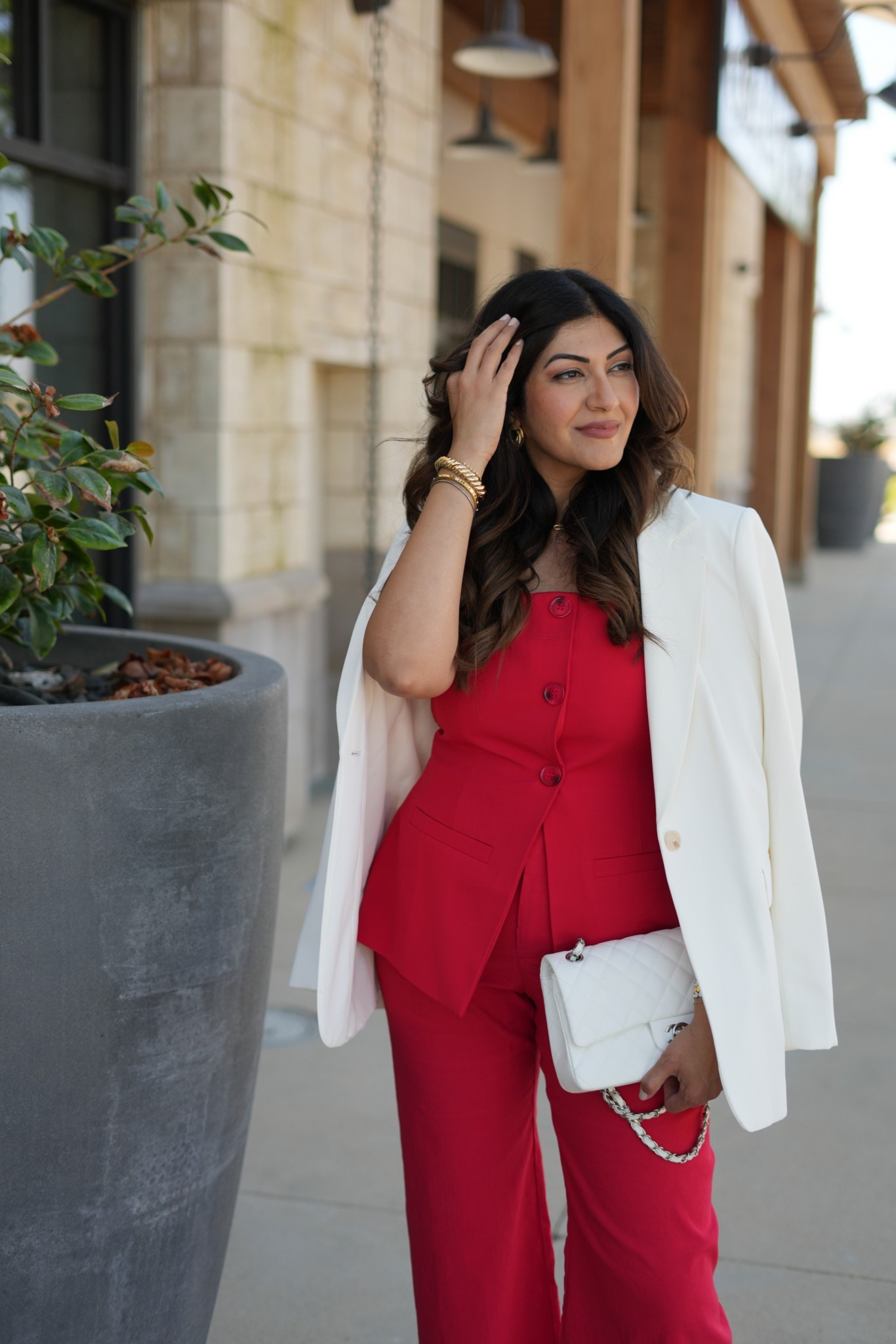 Summer workwear and office look
Strapless top, linen pants, white blazer 

#LTKSummerEdit #LTKWorkwear #LTKMidsize