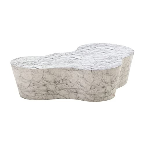 TOV Furniture Slab 59" Concrete Indoor/Outdoor Coffee Table in Faux White Marble | Amazon (US)
