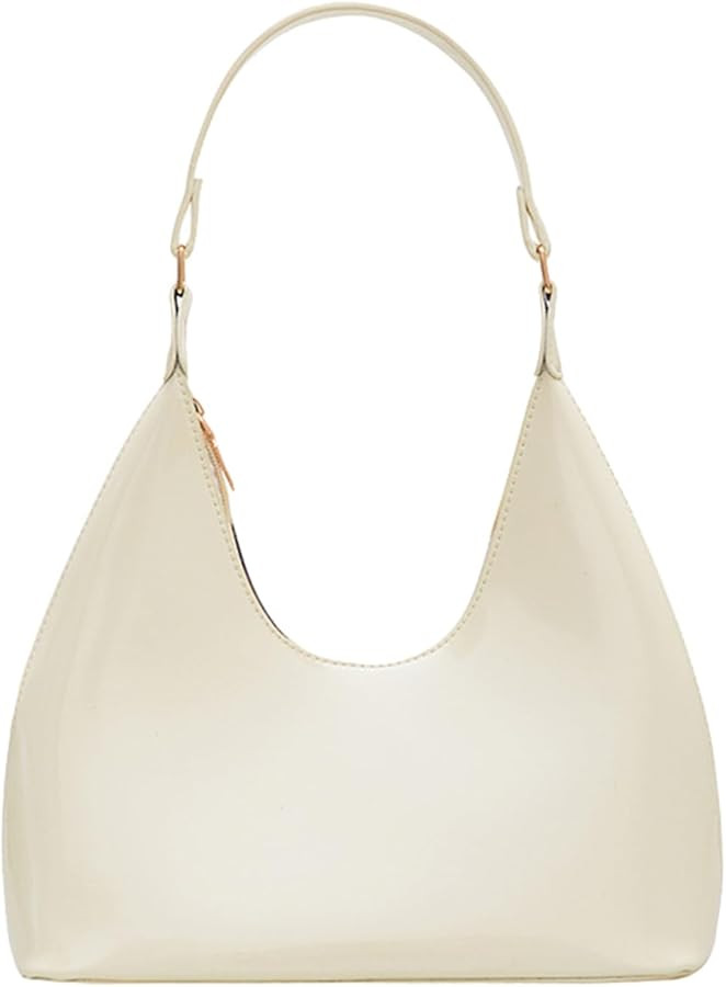 Patent Leather Hobo Bag Crescent Shoulder Bag Small Going Out Tote Bag Satchel Purse | Amazon (US)