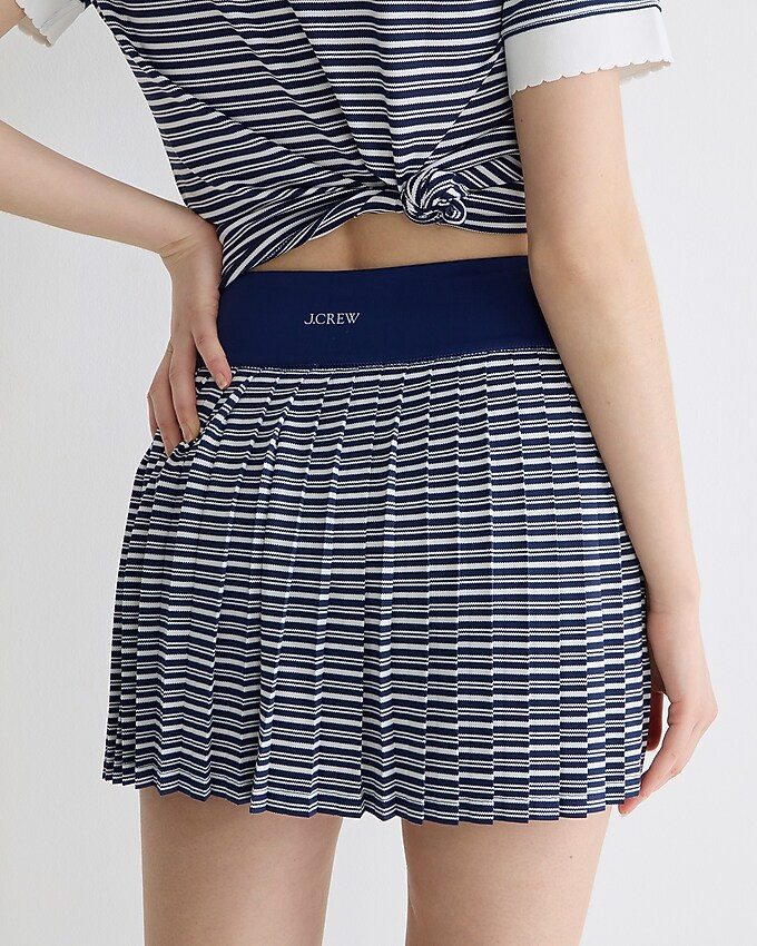 Active pleated mini skirt in stripe | J. Crew US
