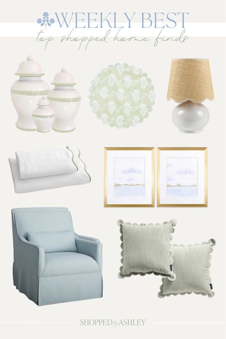 Last week’s best sellers! 

Coastal Grandmillennial, Grandmillennial home, Grandmillennial decor, coastal grandmother, blue and white, blue and green, scallop decor, scallop details, society social, look for less, at home store, TJ Maxx, ginger jars

#LTKhome #LTKstyletip