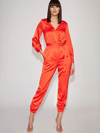 Orange Wrap Jumpsuit - Gabrielle Union Collection | New York & Company