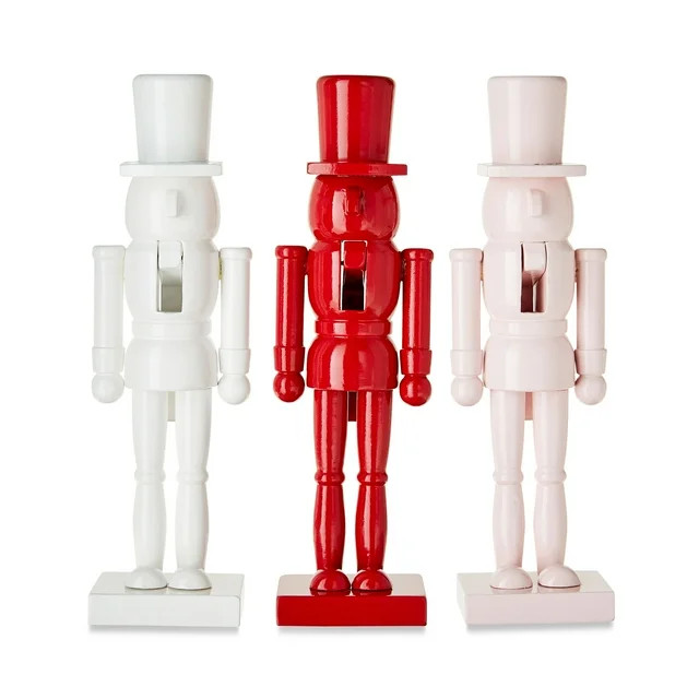Christmas Indoor Decoration Wooden Nutcracker Tabletop Decor, Set of 3, 8.4 in, by Holiday Time | Walmart (US)