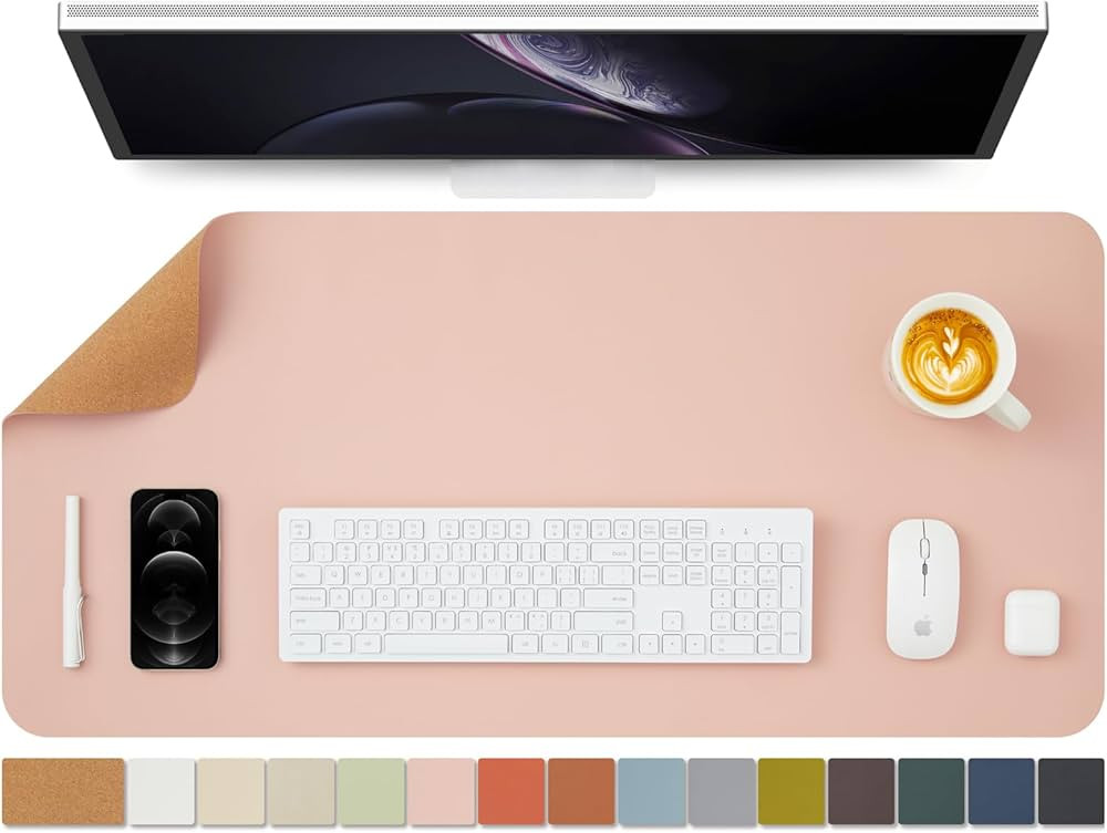 Cork Desk Mat - Dual-Sided Desk Pad for Office and Home - Desk Organization and Accessories - Ide... | Amazon (US)