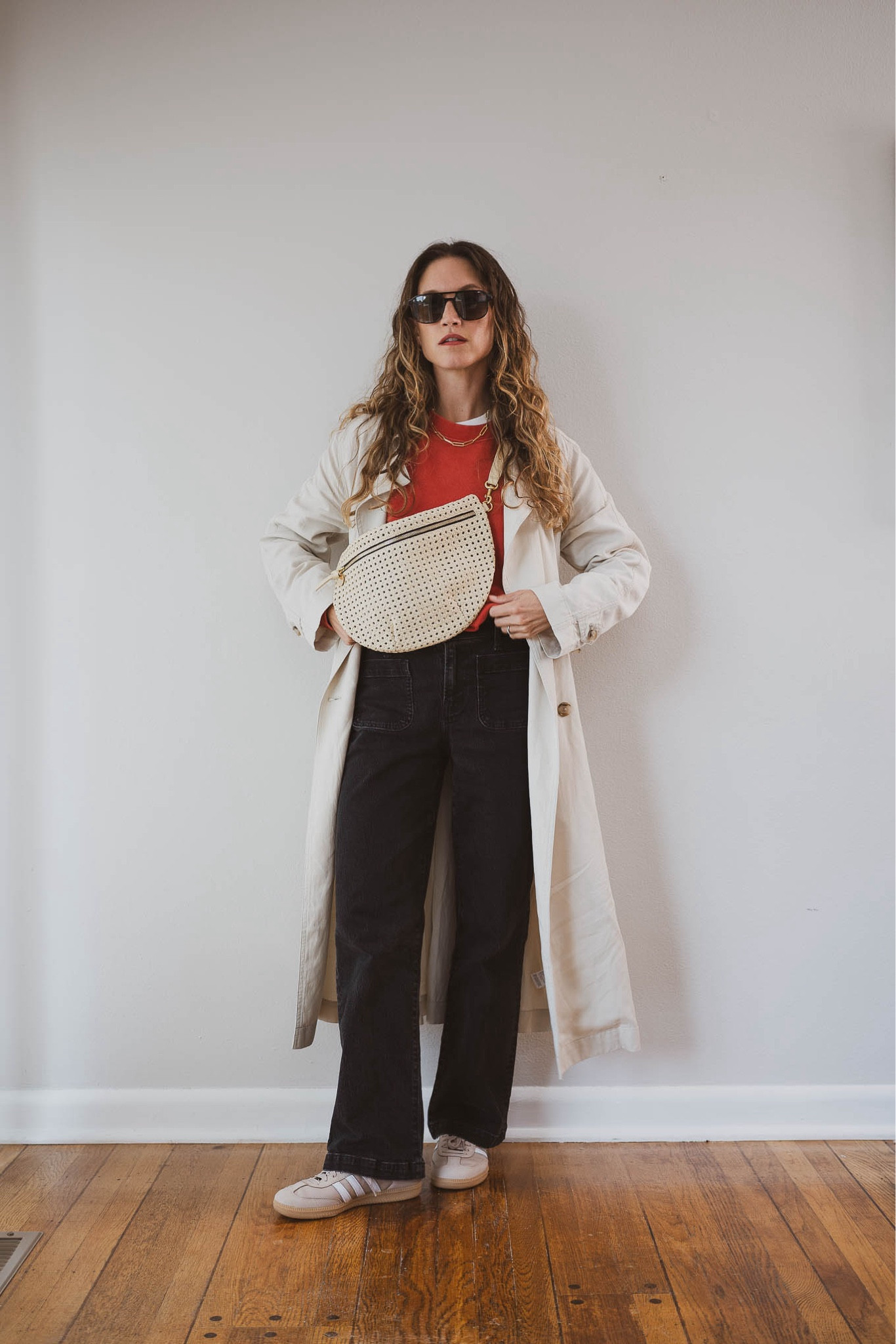 Fall Capsule: Day Thirteen 🍂

Gap sweatshirt, XS, TTS for a relaxed fit. Madewell trench, XS, TTS. Madewell denim, 24, I took my smaller size and the petite length. Sèzane Tee, S, I sized up  Adidas Sambas, TTS. Clare V. Bag, Quince sunglasses. Lola Paperclip Necklace from Sheena Marshall Jewelry, STITCHANDSALT for $10 off. Makena Hoops and Parker Necklace from Sela Designs, ASHLEYROHR10 for 10% off  

#LTKOver40 #LTKSaleAlert #LTKSeasonal