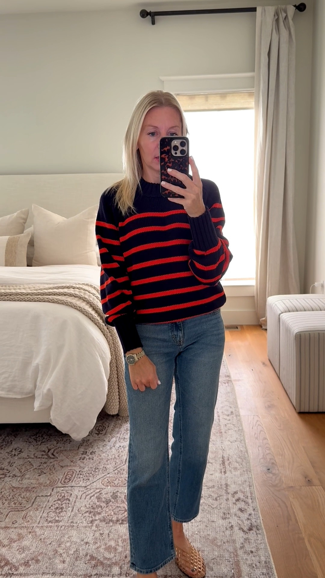 Walmart find under $30! Love these new sweaters and the red and navy stripe is truly a classic! Wearing size small

#LTKootd #LTKgrwm #LTKOver40