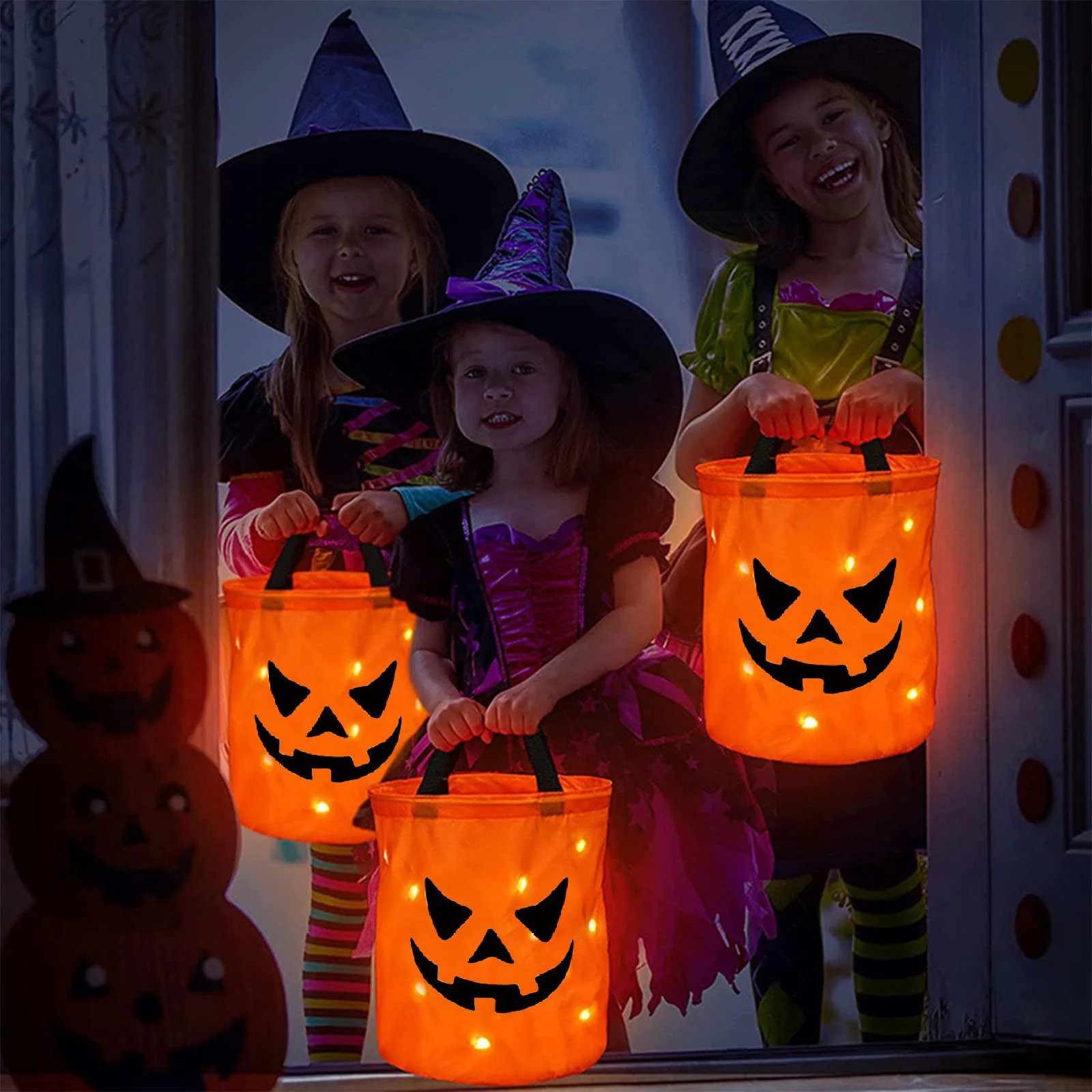 Halloween Candy Bags with LED Light Trick or Treat Bags Halloween Party Bags with Grimace Multipu... | Walmart (US)