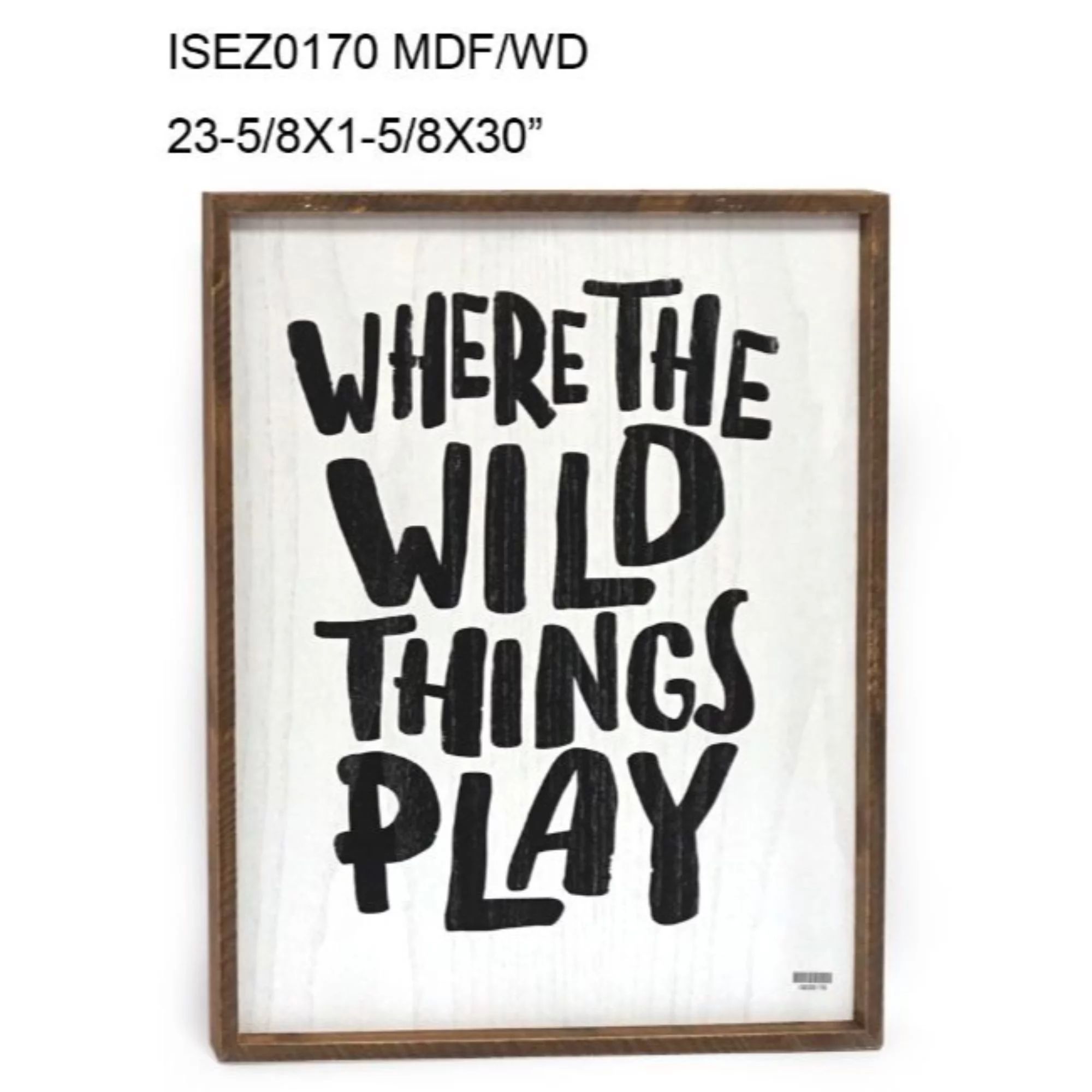 30" Black and White WHERE THE WILD THINGS PLAY Contemporary Wall Signs | Walmart (US)