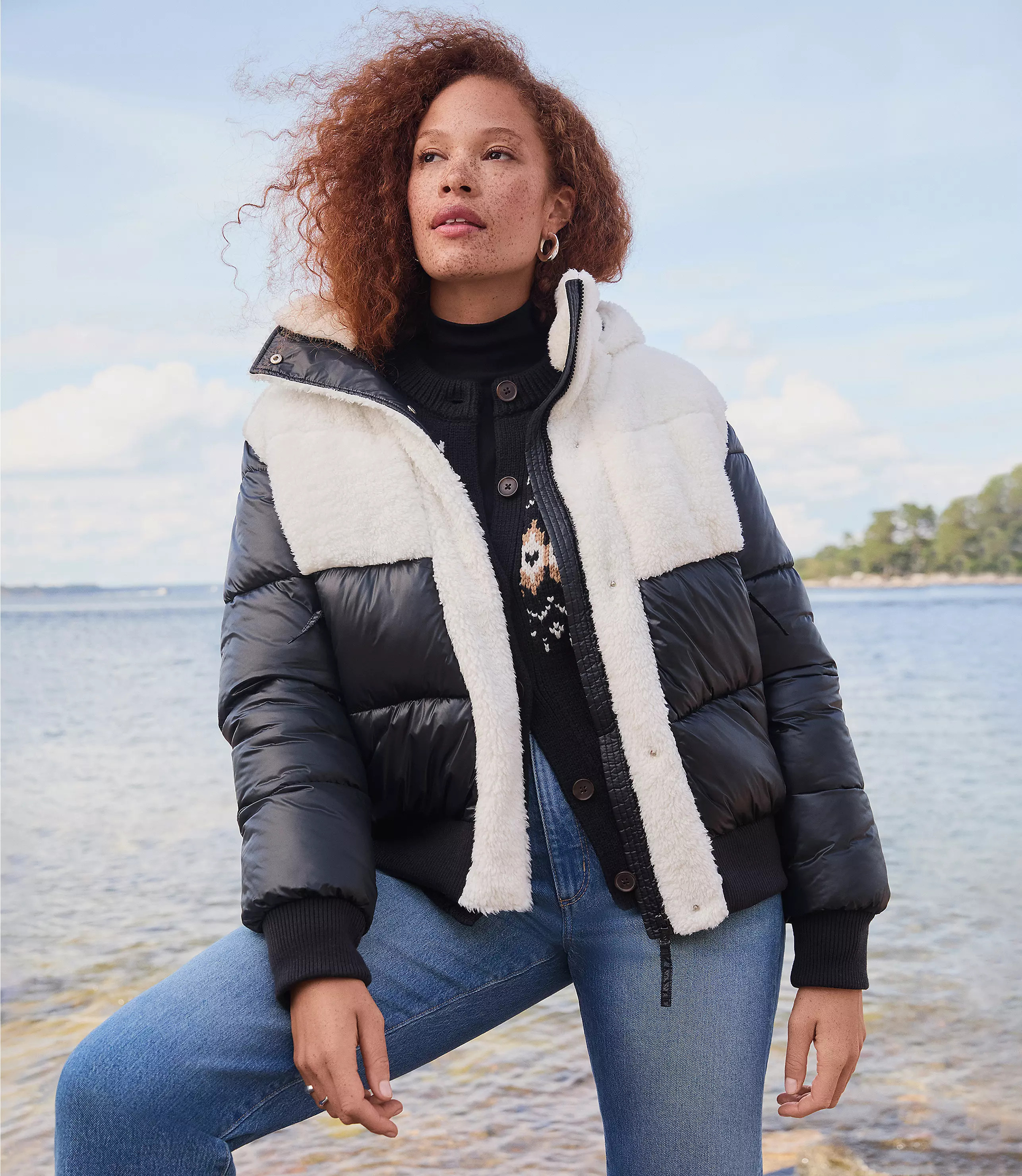 Lou & Grey Sherpa Puffer Jacket | LOFT