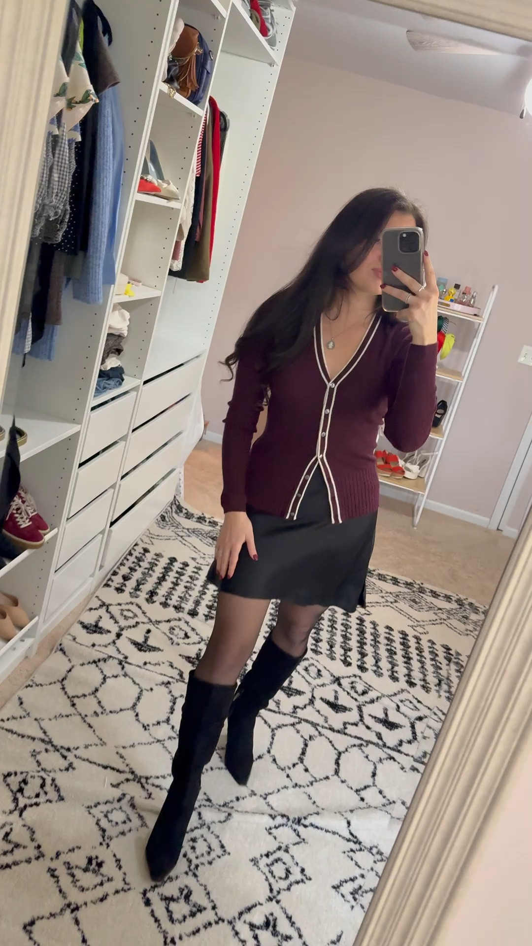 The cardigan is almost sold out in this color combination but others are available. The softest material and great quality. Linked the exact silk skirt and alternatives for my boots  

#LTKSaleAlert #LTKootd