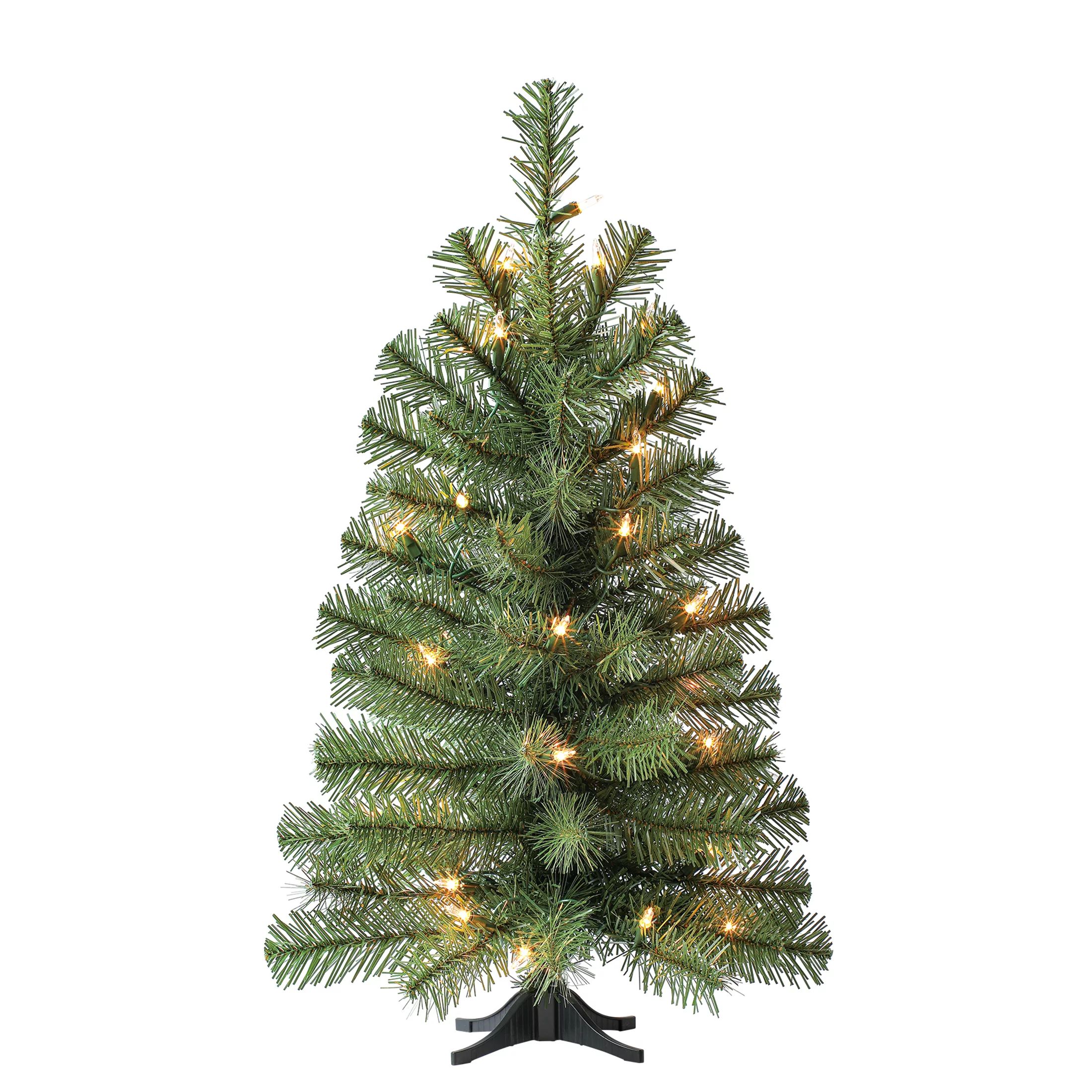 Holiday Time Pre-Lit Noble Green Spruce Artificial Christmas Tree, Clear Incandescent Lights, 24"... | Walmart (US)