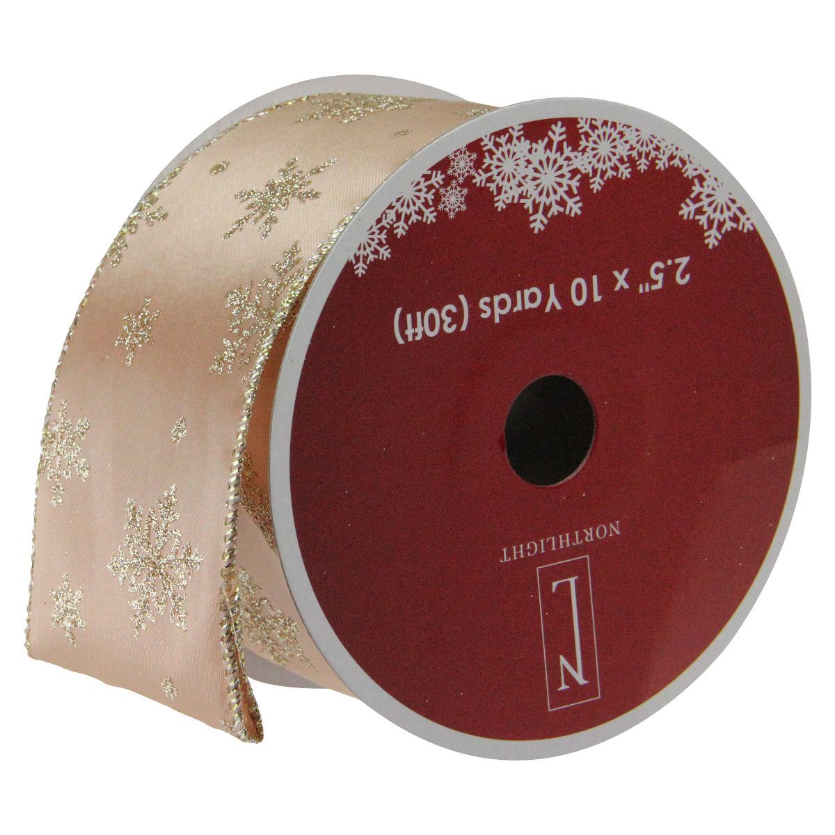 Northlight Gold Snowflakes Christmas Wired Craft Ribbon 2.5" x 10 Yards | Target