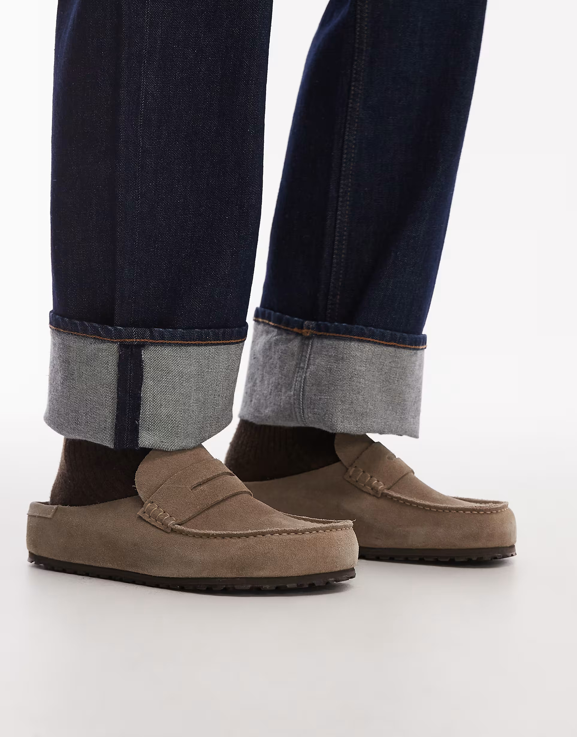 Birkenstock Unisex Naples wrapped loafer in taupe suede | ASOS (Global)