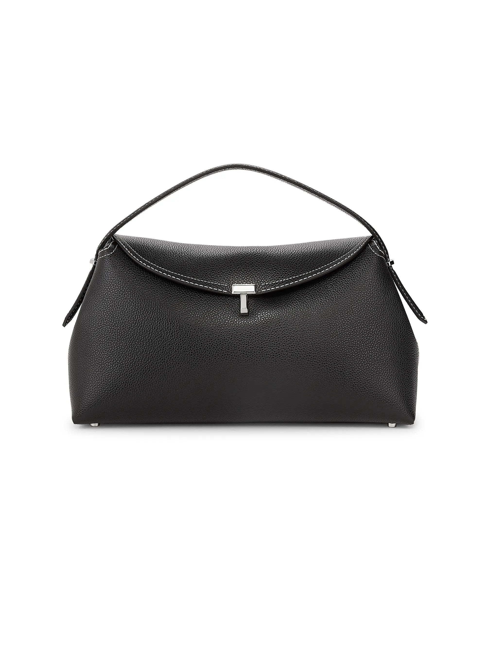 Shop Toteme T-Lock Leather Top-Handle Bag | Saks Fifth Avenue | Saks Fifth Avenue